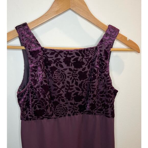 Womens Y2K Velvet Burnout Arianna By Rachel Kaye A-Line Maxi Dress Size 4 Formal - Picture 3 of 9